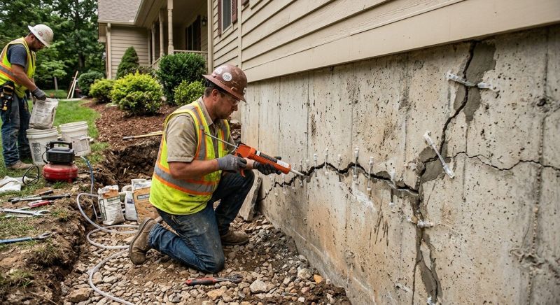 Cracked Foundation Repair in Franklin, OH