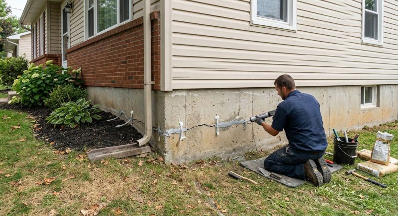 Cracked Foundation Repair in Waynesville, OH