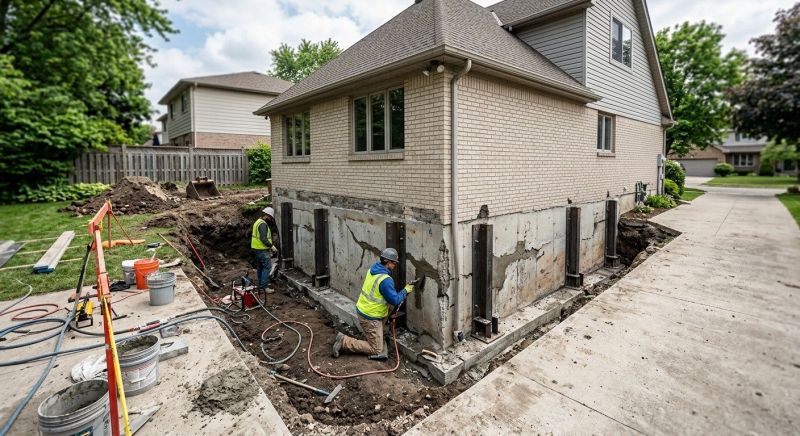 Sinking Foundation Repair in Morrow, OH